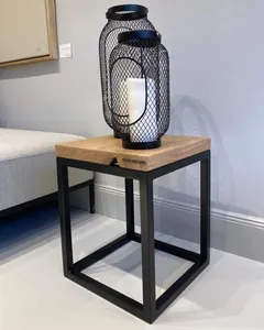 Oak Side Table on Steel Frame