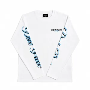 Don't Panic Fall Sleeve White / Black-Light Blue