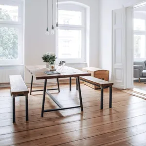 Oak Table on Double Trestle Base