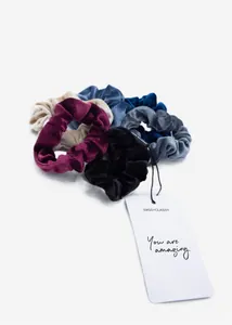 6-Piece Velvet Scrunchie Set - Multicolour