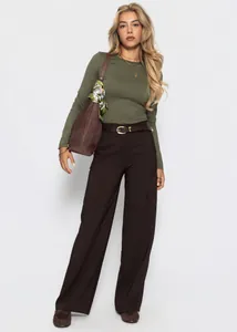 Straight-Leg Suit Trousers - Brown