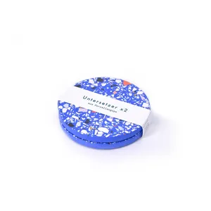 2x Terrazzo Coasters - Blue-Azul