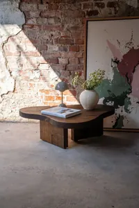 Organic Shape Oak Coffee Table