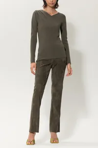 Asymmetric Pullover - Greyish Khaki - Standard